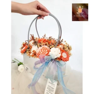 JN CANDLE Handmade Scented Candle Flower Basket